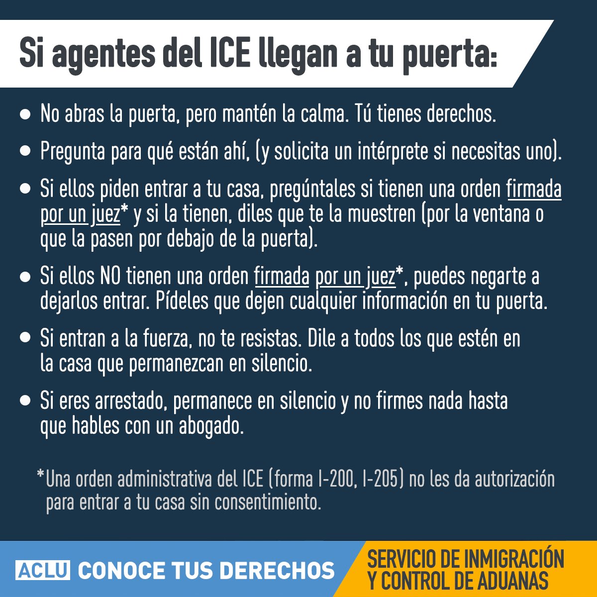 Spanish-What To Do if ICE Agents Show Up At Your Door